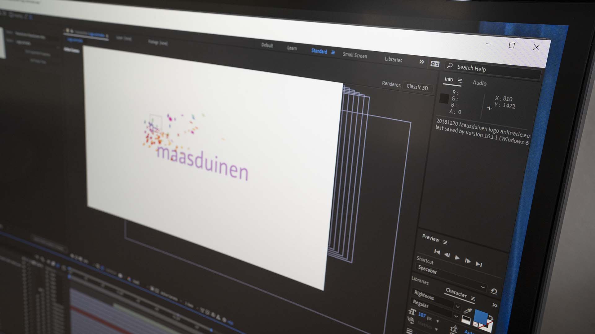 Animatie logo after effects Zinst